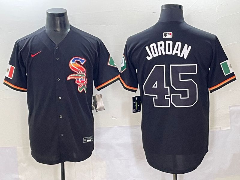 Men 2025 Chicago White Sox #45 Jordan Black Game Nike MLB Jersey style 51->chicago white sox->MLB Jersey
